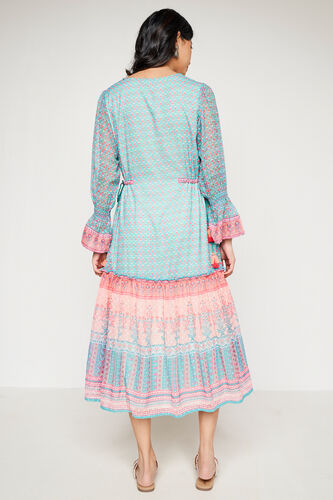 Sage Green Floral Flared Dress, Sage Green, image 6